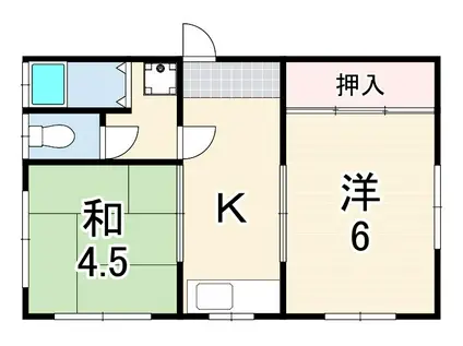 阪本ハイツ(2K/2階)の間取り写真
