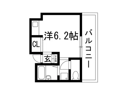 なかやファームサイド(ワンルーム/2階)の間取り写真