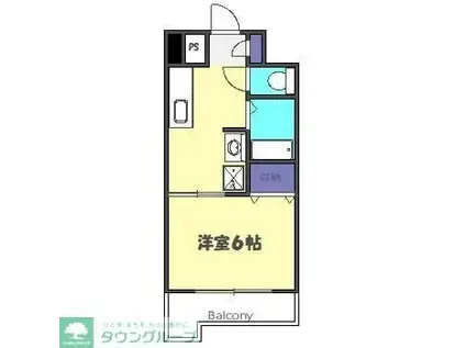 ハピネス池尻(1K/6階)の間取り写真