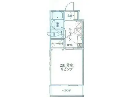 レッドロビン(1K/2階)の間取り写真