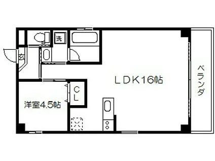 エスペランサ御所西(1LDK/2階)の間取り写真