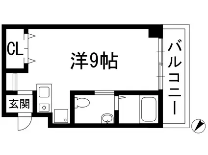 アマントリビエール鉢塚(ワンルーム/3階)の間取り写真