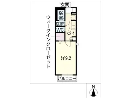 メゾン堀越(1K/1階)の間取り写真