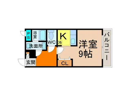 プリミエール塩付通(1K/1階)の間取り写真