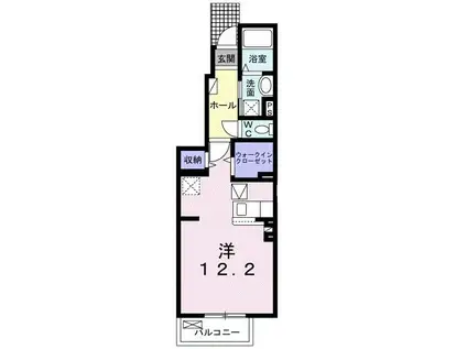 ウォル コンフォート(ワンルーム/1階)の間取り写真