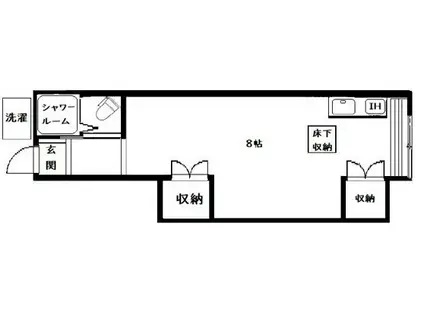 東京メトロ東西線 木場駅 徒歩2分 2階建 築78年(ワンルーム/1階)の間取り写真