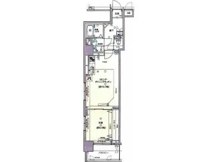 ROMEC勝どき(1LDK/3階)の間取り写真