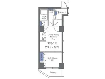 リリーフォート板橋大山(1LDK/2階)の間取り写真