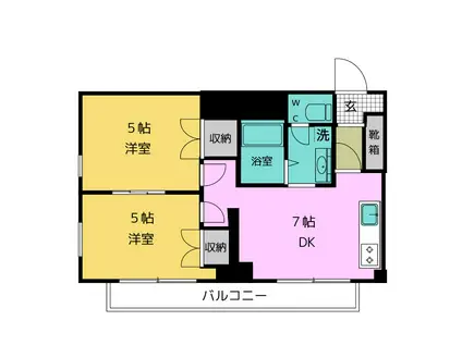 大給坂マンション(2DK/2階)の間取り写真