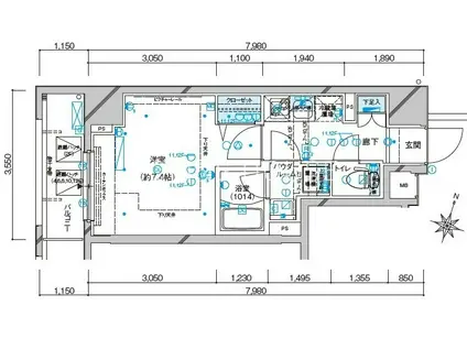 メインステージ板橋本町駅前IIメインステージイタバシホンチョウ(1K/7階)の間取り写真