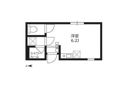 パルアーヌ(ワンルーム/1階)の間取り写真