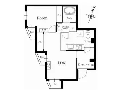 プレニーズ護国寺プルミア(1LDK/3階)の間取り写真