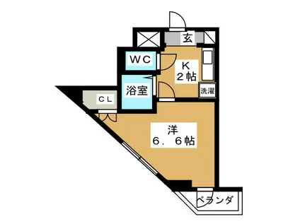 大宮プラザH(1K/4階)の間取り写真