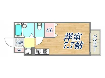 セジュール摩耶2(ワンルーム/2階)の間取り写真