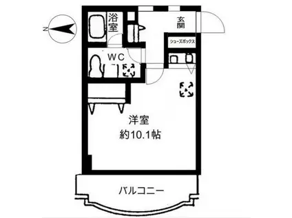 グランドスポット(ワンルーム/2階)の間取り写真