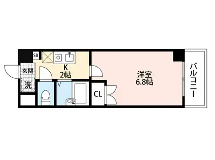 ラ・フォーレ竹山(1K/1階)の間取り写真