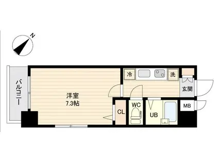 プライムアーバン行徳I(1K/3階)の間取り写真