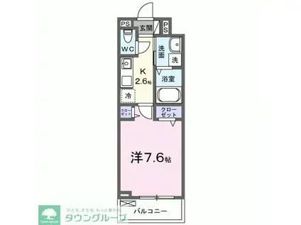 ヴァンベールIII(1K/2階)の間取り写真