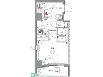 ユリカロゼAZ亀戸II(1K/3階)の間取り写真