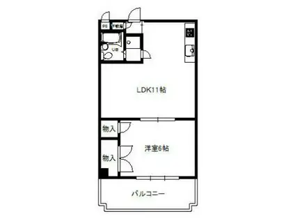 キョーワハウス拝島Ⅱ(1LDK/2階)の間取り写真
