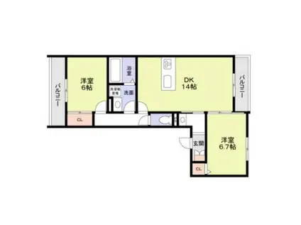 BELL FEMME SATO(2LDK/2階)の間取り写真