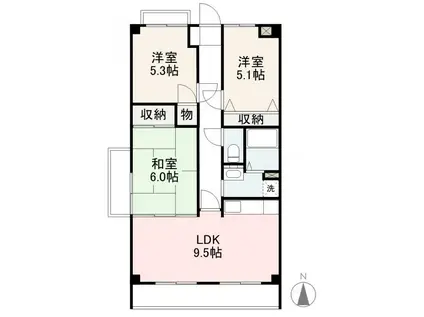 グランドステイツ太田(3LDK/2階)の間取り写真