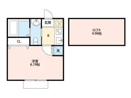 プラナス保土ヶ谷(1K/1階)の間取り写真