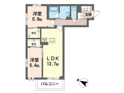 サン宮前(2LDK/2階)の間取り写真