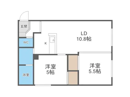 ノイエ・A(2LDK/4階)の間取り写真