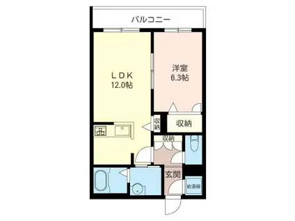 マストライフ西荻(1LDK/2階)の間取り写真