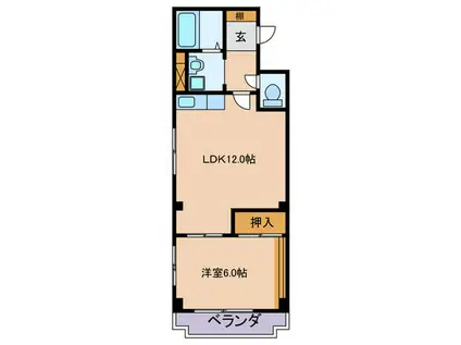 カームハイツ(1LDK/3階)の間取り写真