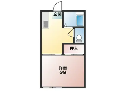 ファミーユ高橋(1K/1階)の間取り写真