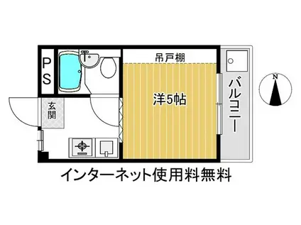 シティーハイツ百万遍(1K/3階)の間取り写真