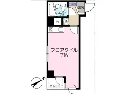 ダイアパレス上野第II(ワンルーム/7階)の間取り写真