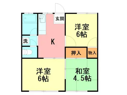 金手ハイツ(3DK/1階)の間取り写真