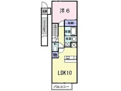 フィオーレ プレッソ(1LDK/2階)の間取り写真