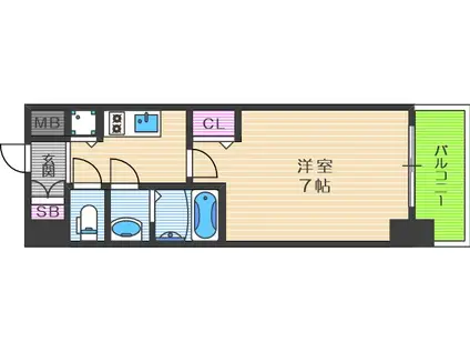 プレサンス大阪福島シエル(1K/10階)の間取り写真
