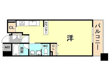 アーバネックス神戸駅前(ワンルーム/10階)の間取り写真