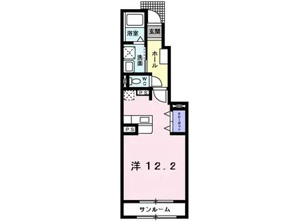 サン・ビレッジ・西方 I(ワンルーム/1階)の間取り写真