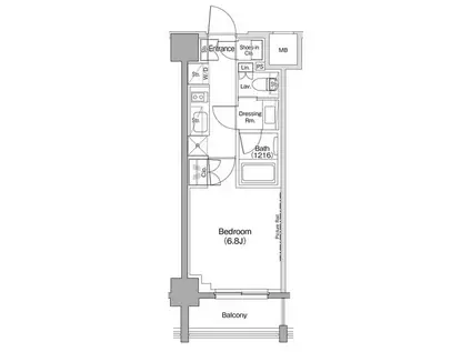 ザ・パークハビオ西大井(1K/5階)の間取り写真