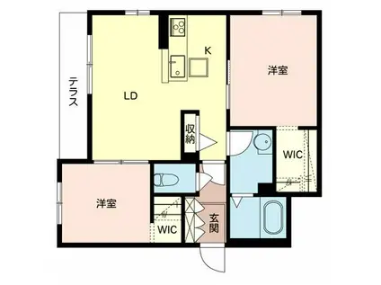 WINGIII 花園(2LDK/1階)の間取り写真