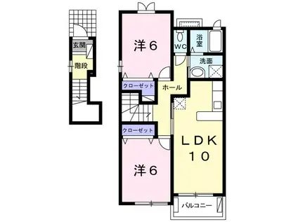 MARBLE(2LDK/2階)の間取り写真