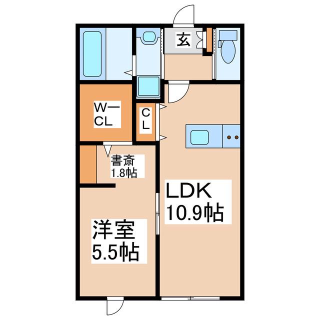 THE OASIS(1LDK/1階)の間取り写真
