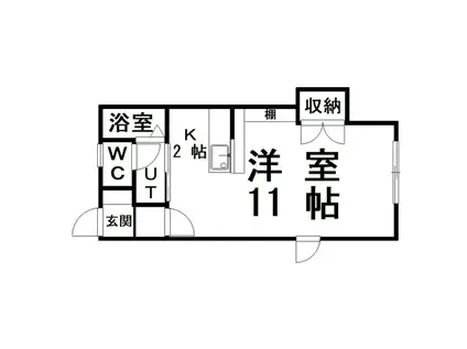 ミキハウス(1K/1階)の間取り写真