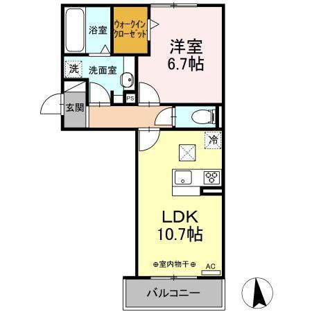 GRANPIA(1LDK/1階)の間取り写真