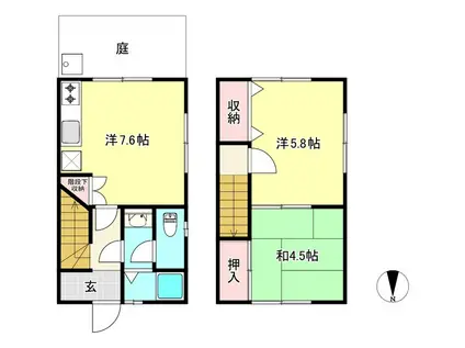 松ヶ崎リースホーム(2DK/1階)の間取り写真
