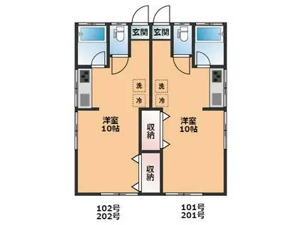 ラビュー花小金井(ワンルーム/1階)の間取り写真