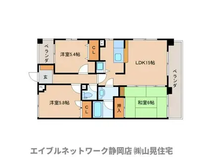 フローリストF(3LDK/3階)の間取り写真