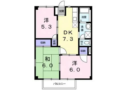 ニューシティ志げB(3DK/1階)の間取り写真