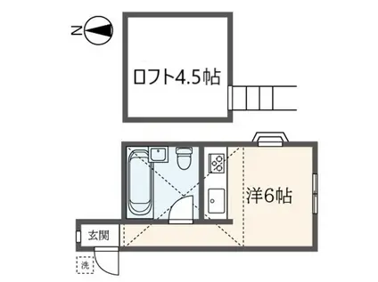サンパレス京王(ワンルーム/2階)の間取り写真